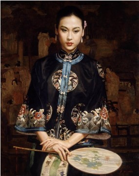 Waiting Chinese Girl Oil Paintings